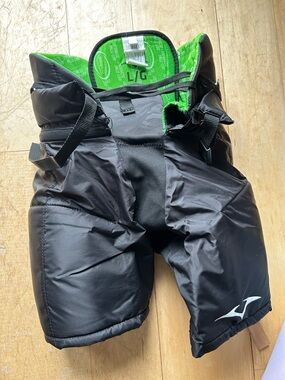 Mizuno Black Hockey Pants with Green Liner